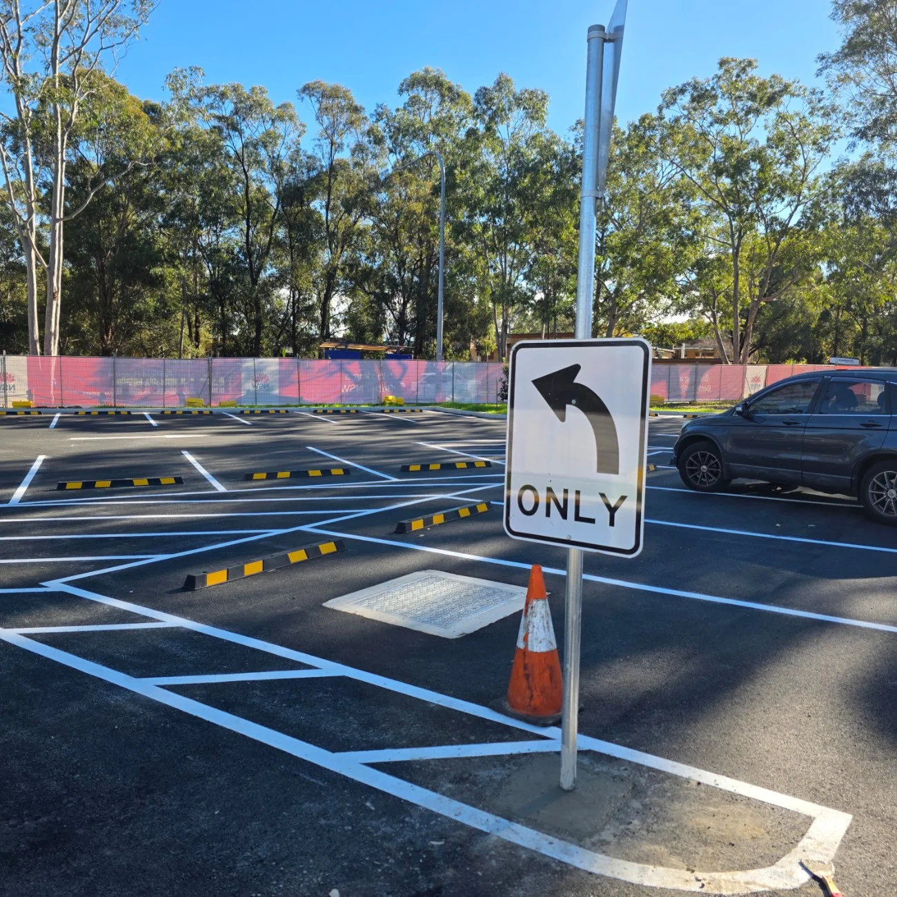 Carpark Line marking, Fixture installation, Signage installation